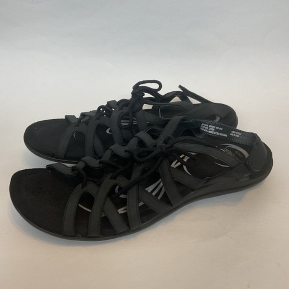 Abeo Brigita B.I.O. Systems Black Lace Up Gladiator Sandals Women 10N China